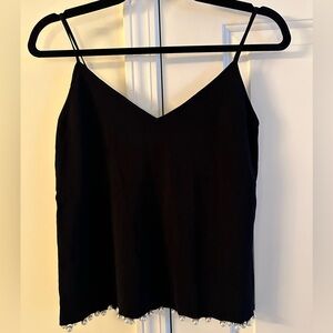 Zara Knit Black Top with Beads Detail, S